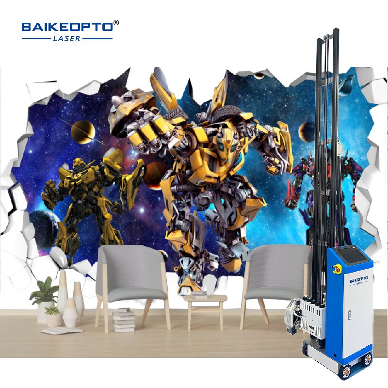 EPS DX7 Printhead With Five Color CMYK+W New 3D Effect Wall Painting Printer Vertical Mural Wall Inkjet Printer Machine