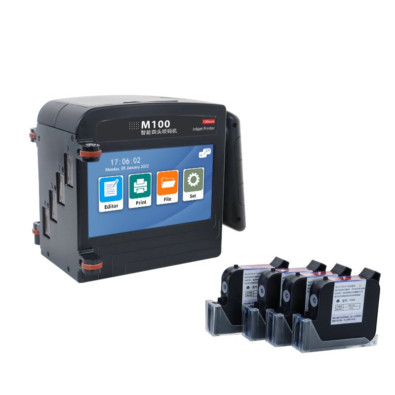 Uyin New M100 Hand Expiry Barcode Inkjet Printer Printing Date Encoder Batch Number Carton Outer Packing Box Inkjet Gun Printer