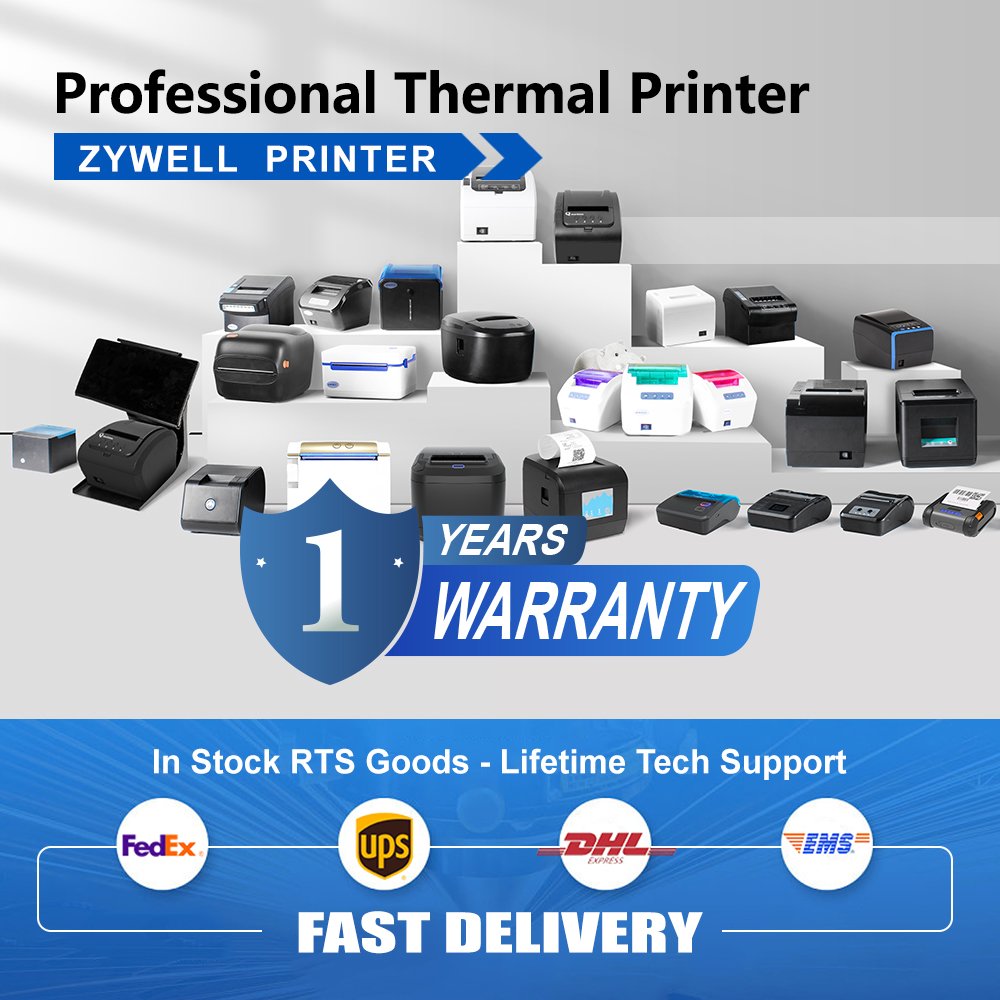 ZYWELL Direct Thermal Linerless Label Printer ZY-3311 label maker price tag sticker printer
