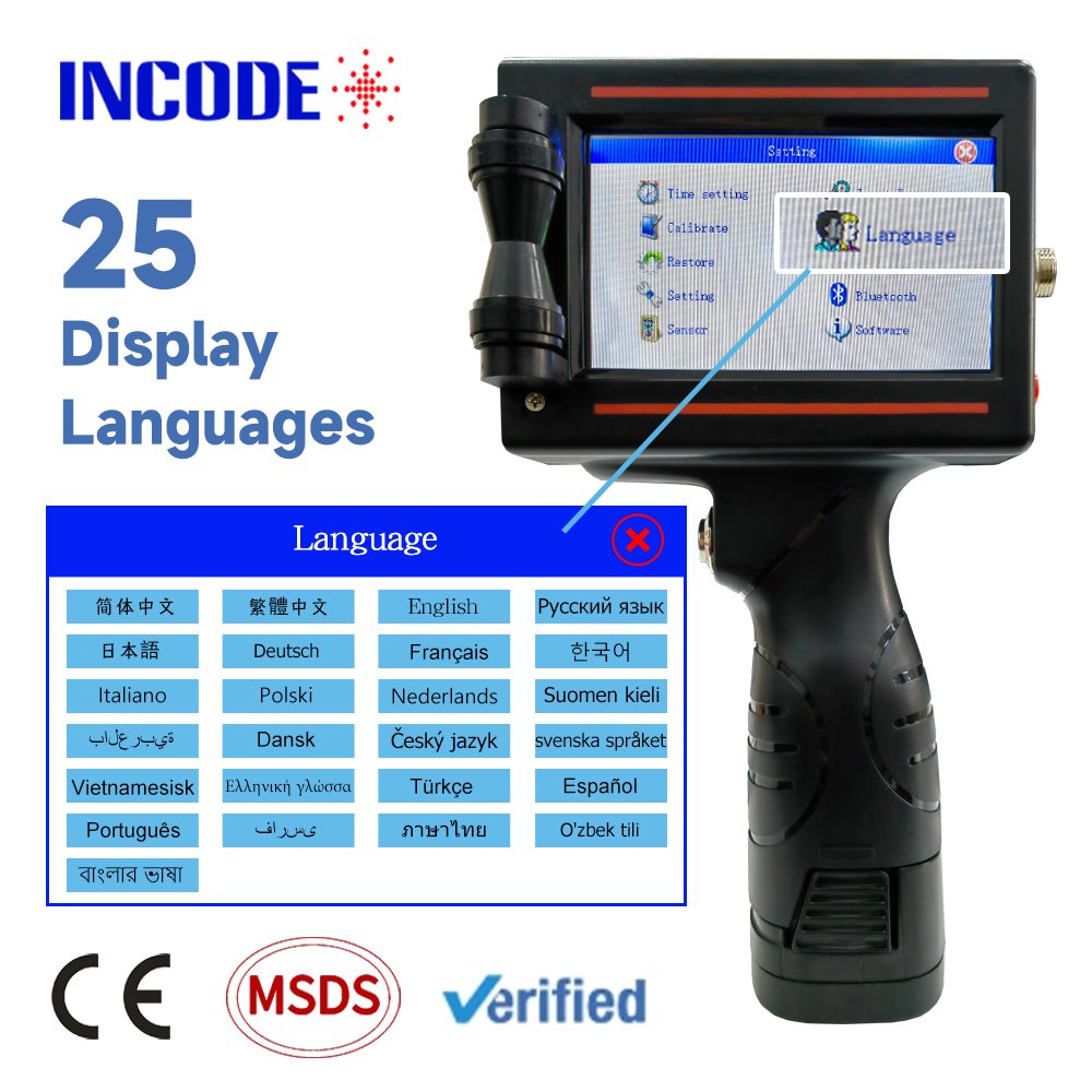 INCODE Mini Tij Handheld 12.7mm Machines Box Printing Machine Ink Jet Printer Expiry Date Coding Inkjet Printer Provided 7.4V