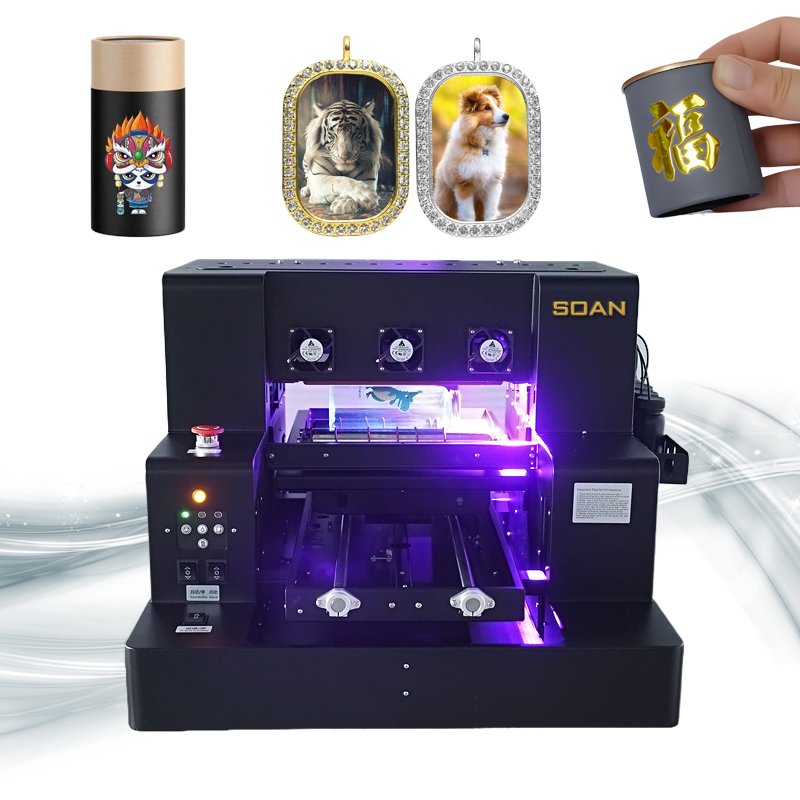 A3 UV DTF printing multi functional machine flatbed UV dtf Printer for phone case pen mug bottle glass wood metal acrylic