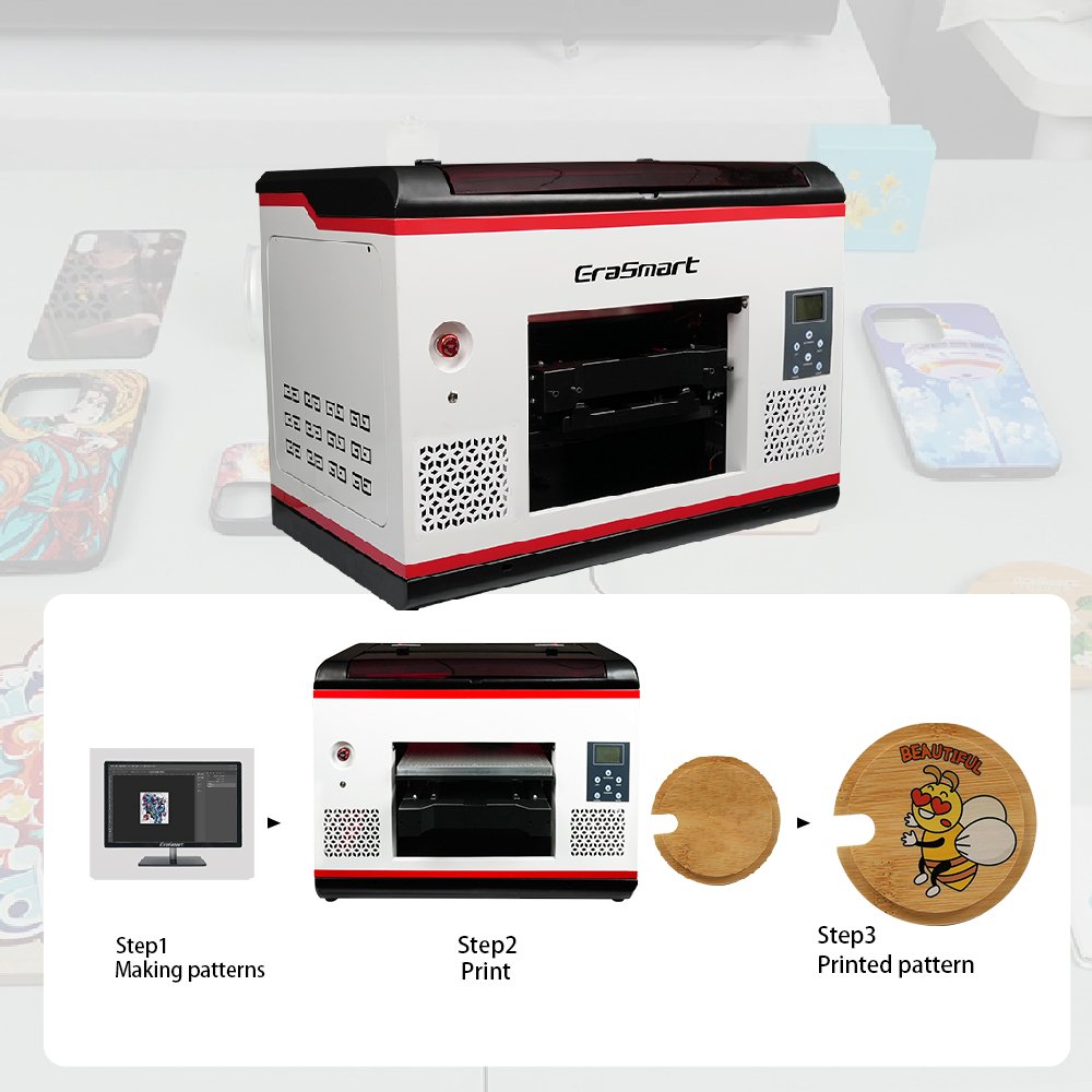 Hot Sale Automatic Digital A3+ UV Led Flatbed UV Printer With Laminator Sticker Emboss Printing Machine Color Varnish