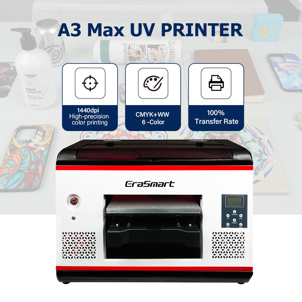 Hot Sale Automatic Digital A3+ UV Led Flatbed UV Printer With Laminator Sticker Emboss Printing Machine Color Varnish