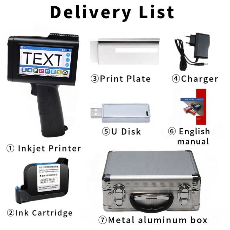 Inkjet Printer For Packaging Boxes And Logos With Bluetooth And Portable Functionality
