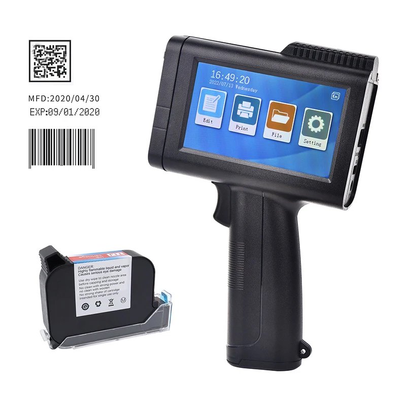 Mini Wireless Handheld Inkjet Printer Gun Logo Date Coding Machine 600dpi 12.7mm Printer For Plastic Bag Wood Metal Bottles