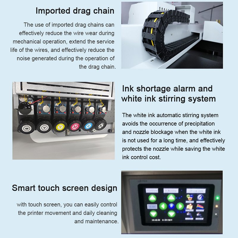 3040 size LED uv printing machine a3 with 2pcs tx800 head uv flatbed printer 6 colors CMYKW Varnish for Phone Case Acrylic Wood