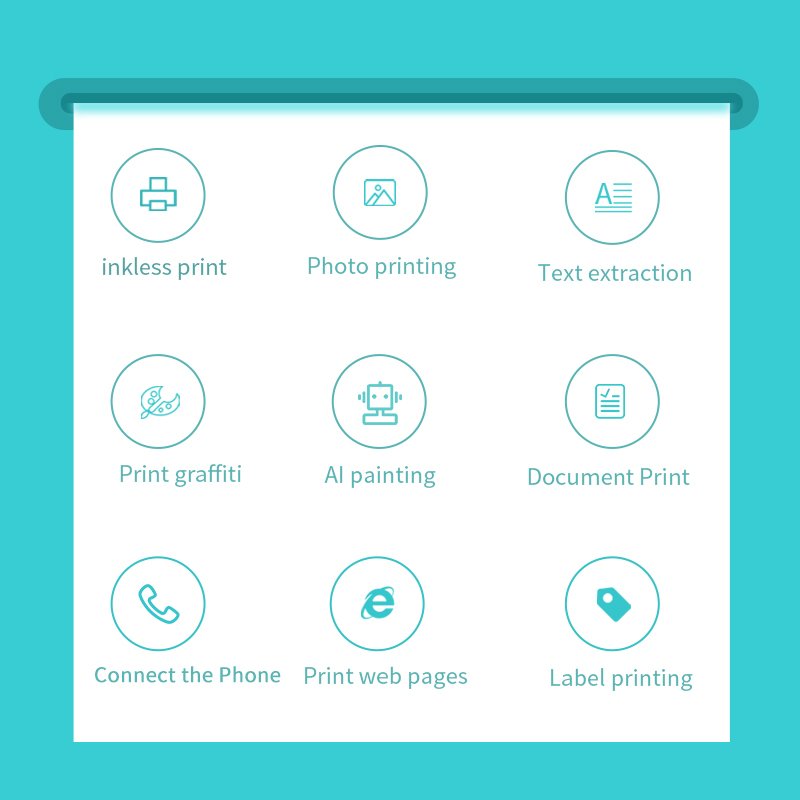 Wireless handheld inkjet printer Mini Portable Printer photo Printing Machine intelligent AI painting Wifi Connected