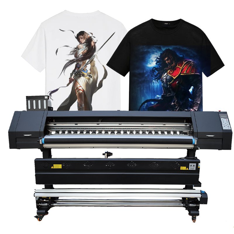 T Shirts Sublimation Printer black 3 Head digital printing machine