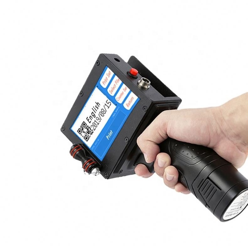Both languages 12.7mm Variable Image Serial Number Portable Hand Jet Bar QR Code Printer Thermal Handheld Inkjet Printers