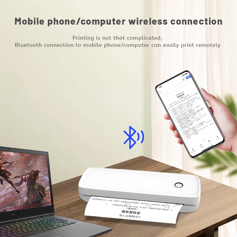 A80 Desktop fast thermal printer Bluetooth/usb No Ink Desktop A4 printer Wireless Thermal Printer
