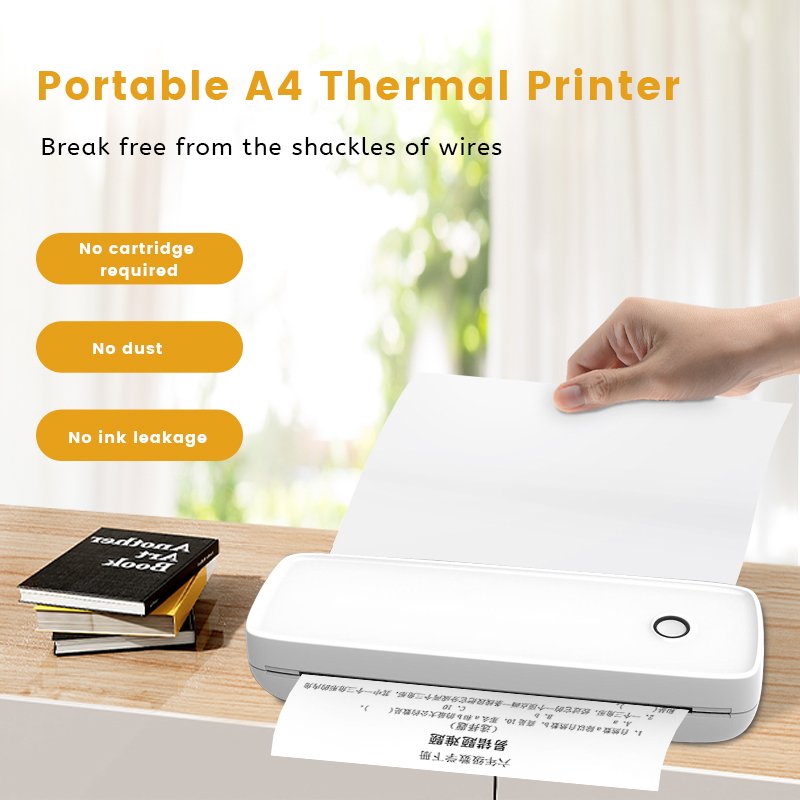 A80 Desktop fast thermal printer Bluetooth/usb No Ink Desktop A4 printer Wireless Thermal Printer