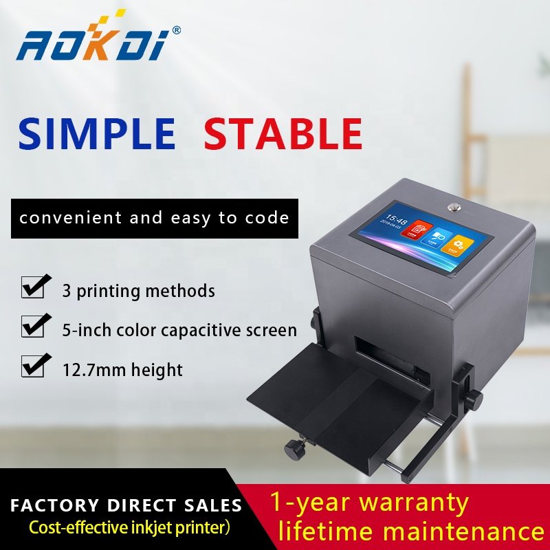 AOKDI portable stamp expiry date laser coding machine handheld TIJ inkjet printer for ceramic bottle polythene bag