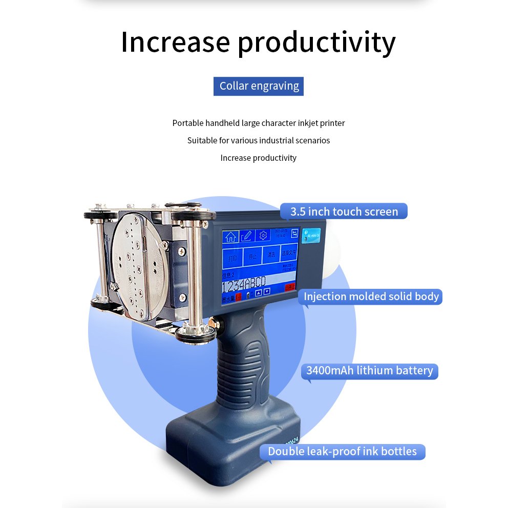 Coding Machines Batch Coding Machine Industrial Printer Large Character Handheld Inkjet Printer UV Ink Dot-matrix Fonts Printing