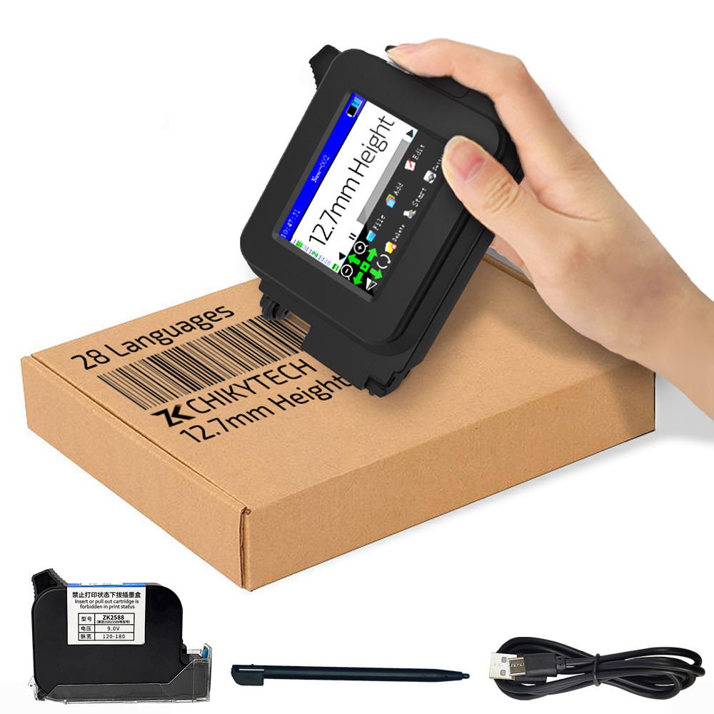 Handheld Inkjet Printing machine tin can Expiry date Batch coding bottle expiration stamp QR coder Hand jet printer