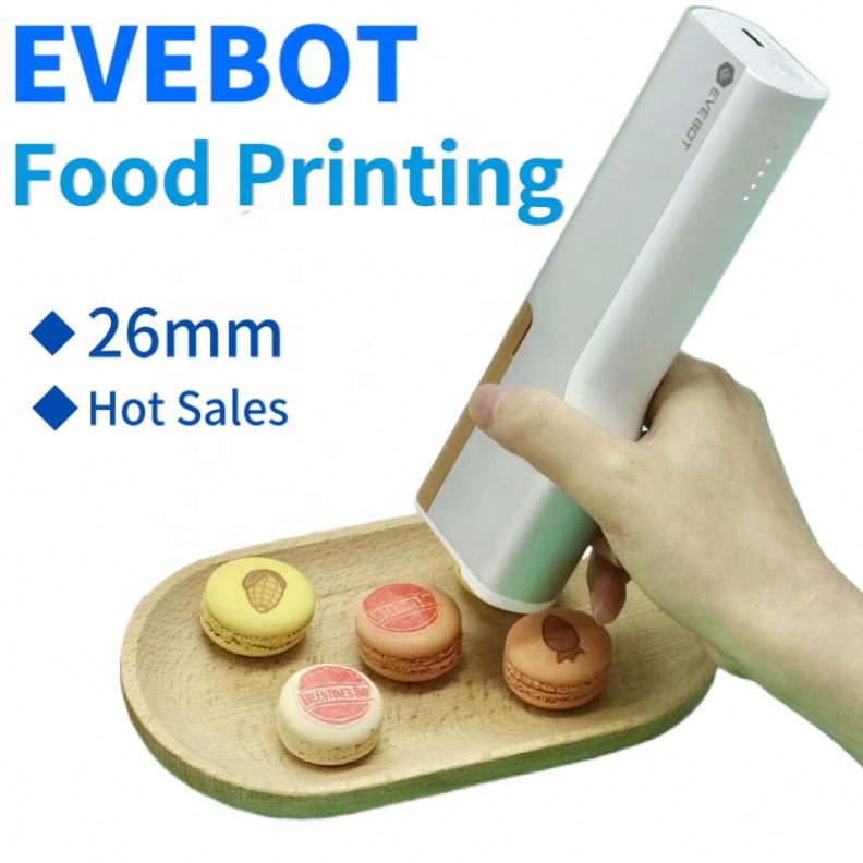EVEBOT New Innovation Food Inkjet Printer Handheld Portable Directly Desserts Coffee Printer Pen Smart Digital Machine For Cafe