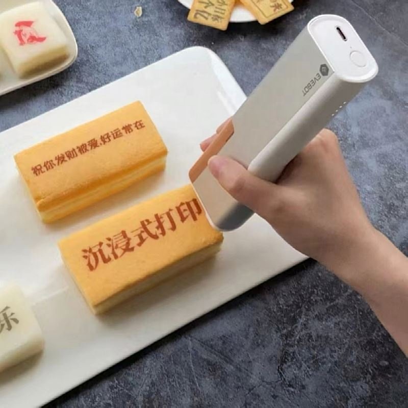 EVEBOT New Innovation Food Inkjet Printer Handheld Portable Directly Desserts Coffee Printer Pen Smart Digital Machine For Cafe