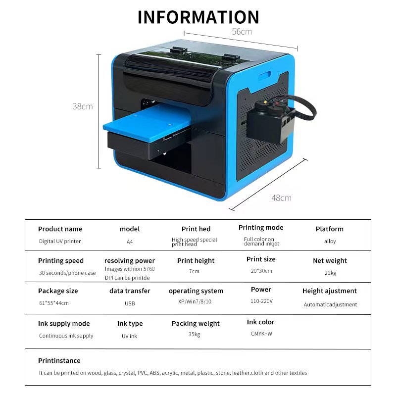 A4UV printer multifunctional acrylic leatherwooden pen metal ABfilm inkjet printer motherboard L805 UV flatbed printer automatic