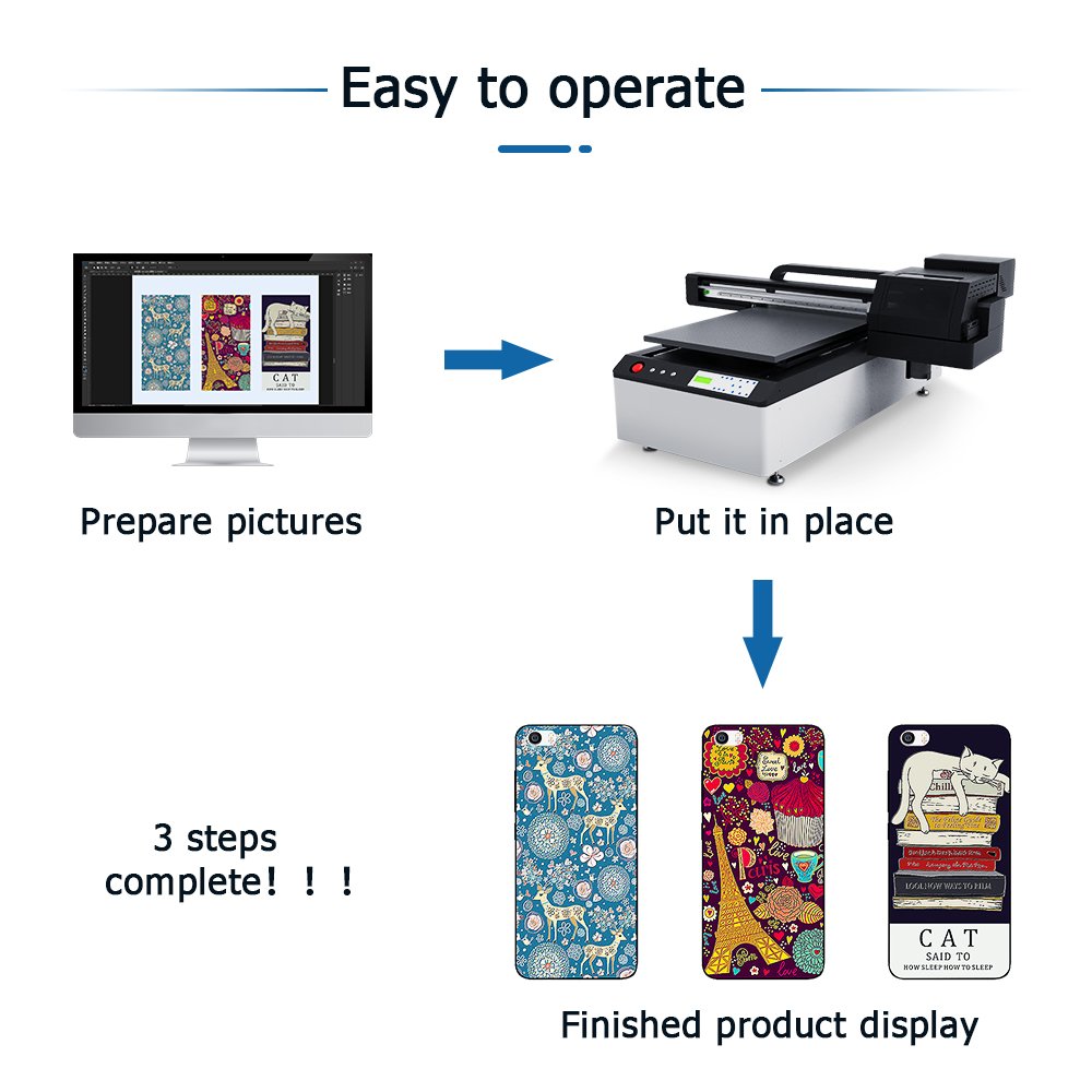 Inkjet printers uv 60x90 Printer Flatbed & Bottle UV Printer Printing Machine for wood acrylic Phone Case