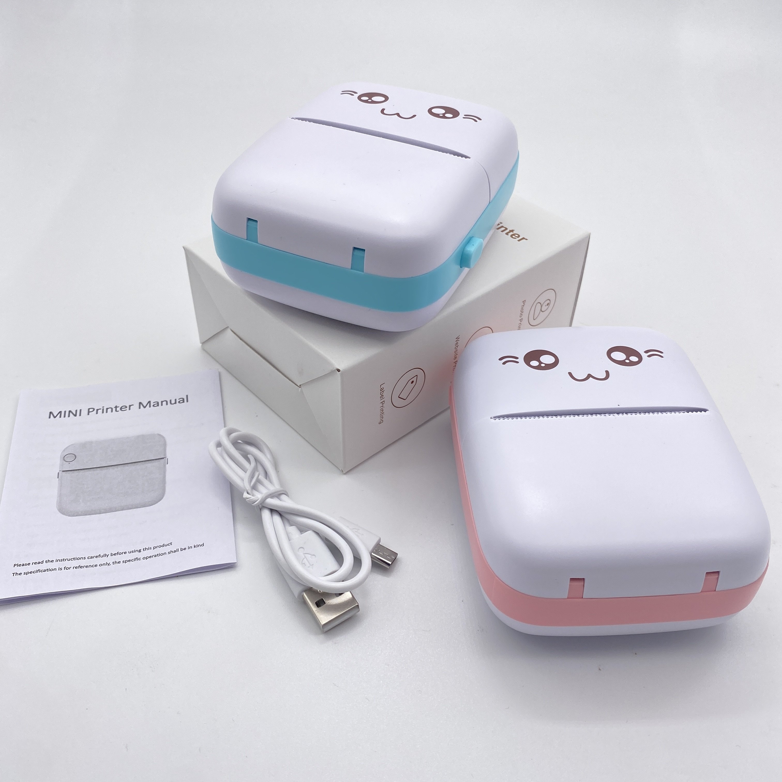 New Mini Portable Thermal Pocket Mobile Printer Stickers Usb Photo Printer Pad Printer C9 Thermal Printing Black and White