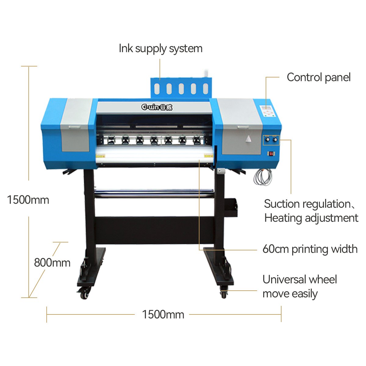 Label a2 60cm roll to roll Plotter T-shirt printing machine t-shirt double head xp600 4720 i3200 Digital A3 dtf printer