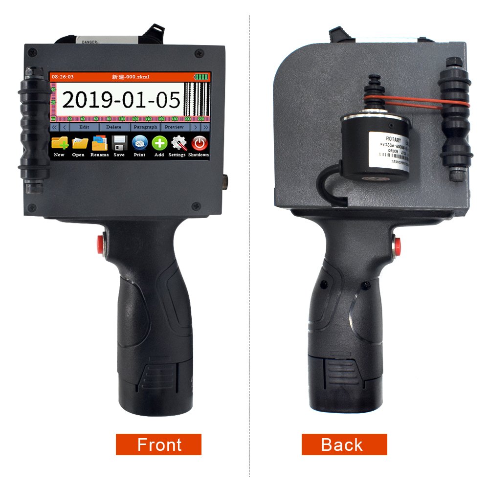 Handheld Inject Printer for Food Packing Label Machine, Cosmetics, Plastic, Glass, Metal, Pipe, Stone, Wood Board, Leather