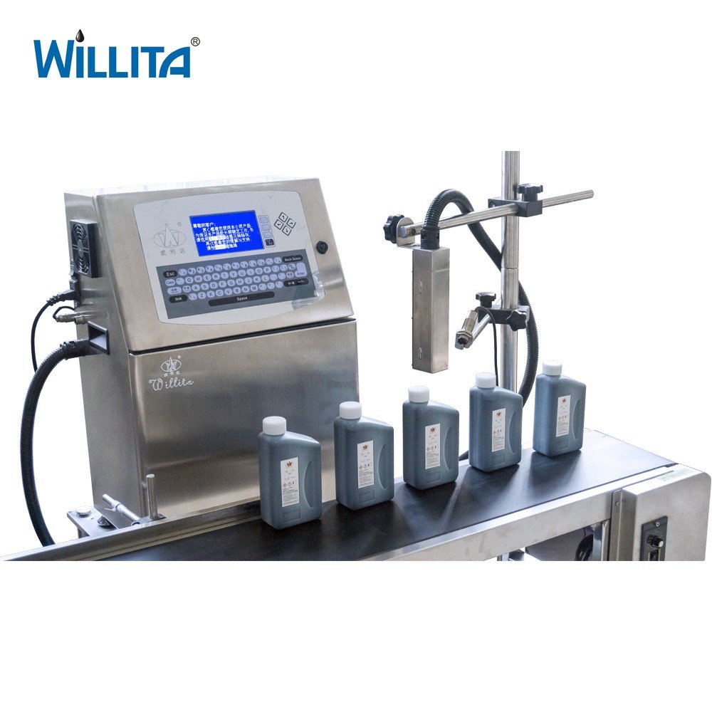 Continuous CIJ inkjet printer for date number glass bottle printing machine plastic bag marking machine