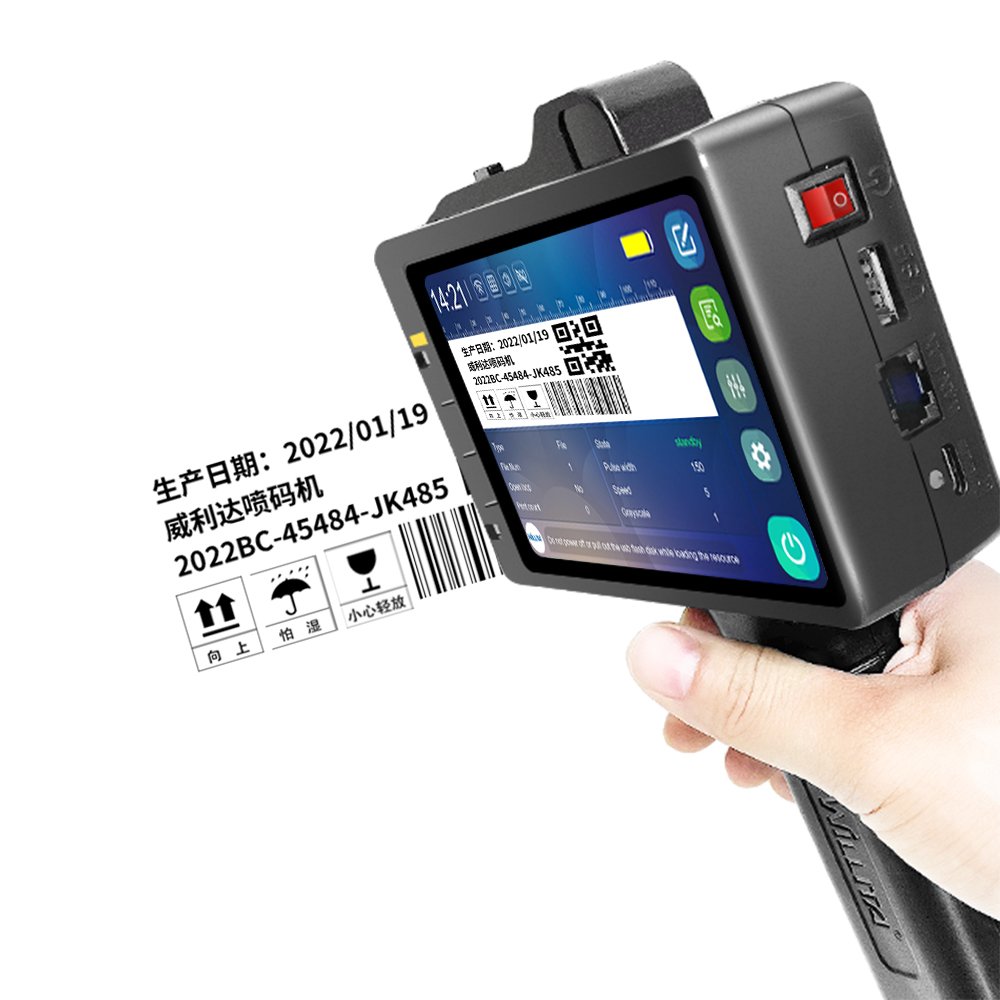 12.7mm Smart Automatic Portable handjet Printer Handheld Inkjet Printer Price expiry date barcode inkjet printer