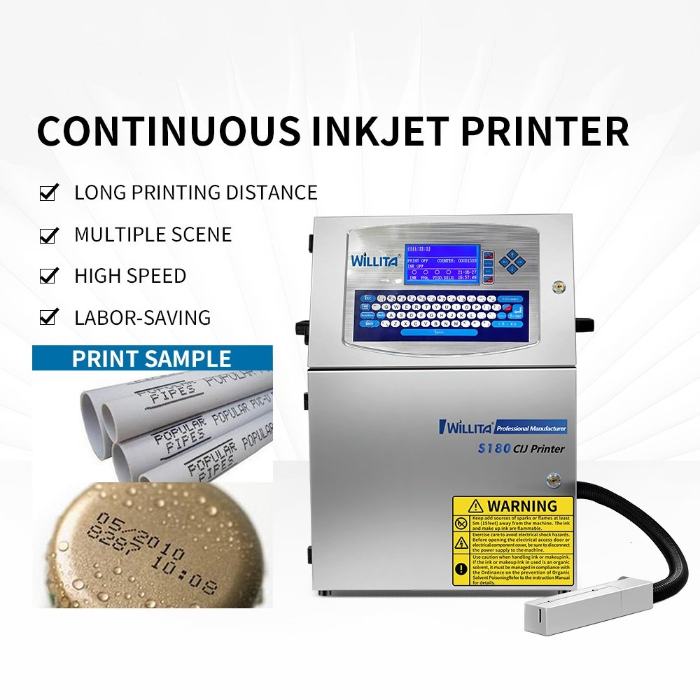 Automatic Batch Code Printing Machine Continuous Inkjet Printer Online Cij Expiry Date Inkjet Date Coder for bottles wire cable