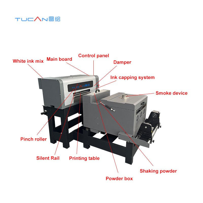 Manufacturer DTF Printing Machine 60cm 40cm 30cm Pet Film DTF Printer with 2 head xp600 for Any Fabric digital printer
