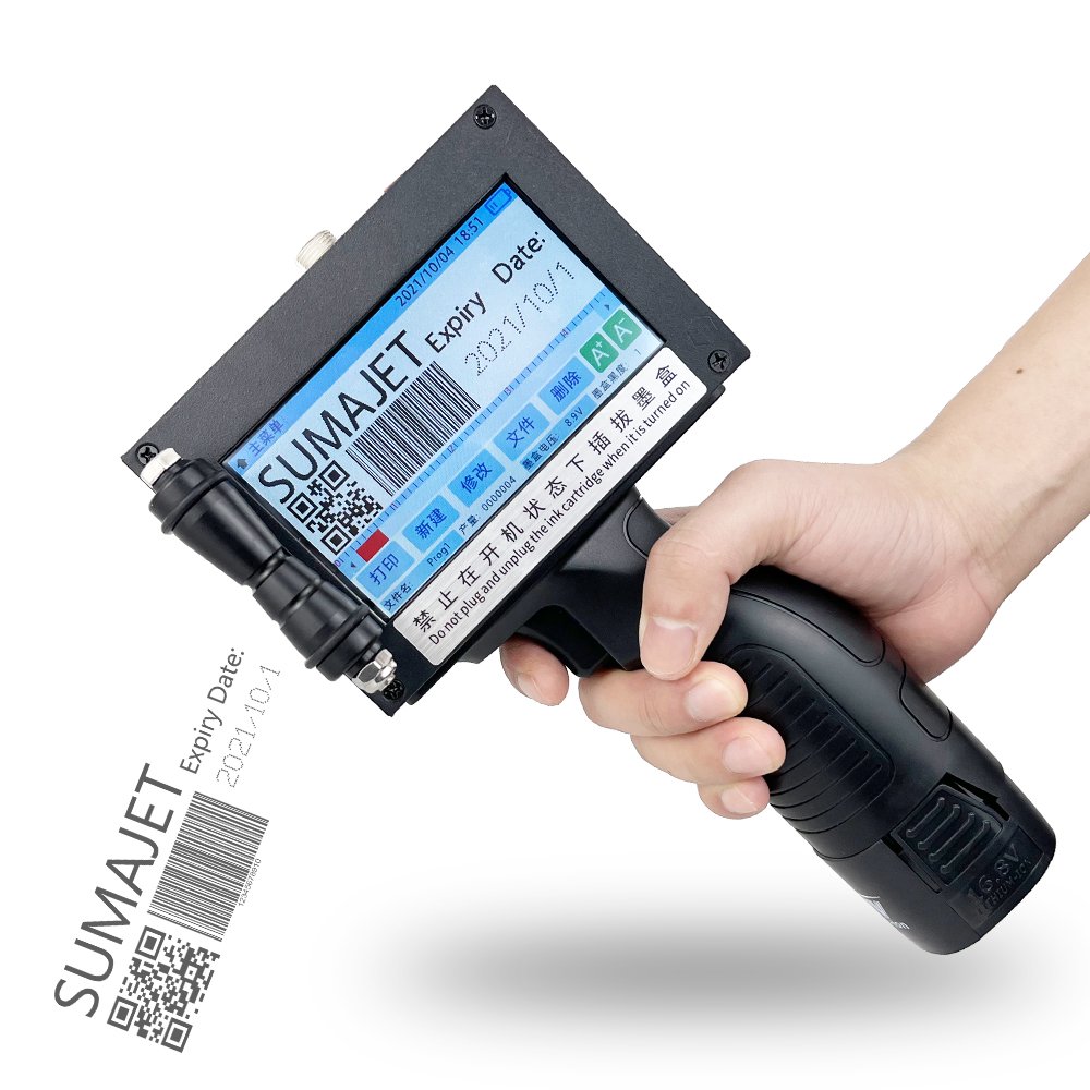 2023 Smart handheld inkjet printer production date barcode two-dimensional code carton plastic bottle printer