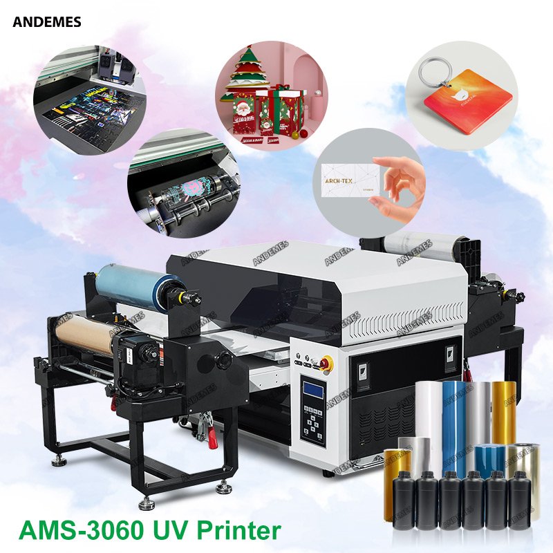 3060 Roll to Roll Andemes A3 UV Flatbed Printer UV DTF Printer Dual Xp600head for Uv Printing Inkjet Printers Multifunctional 55