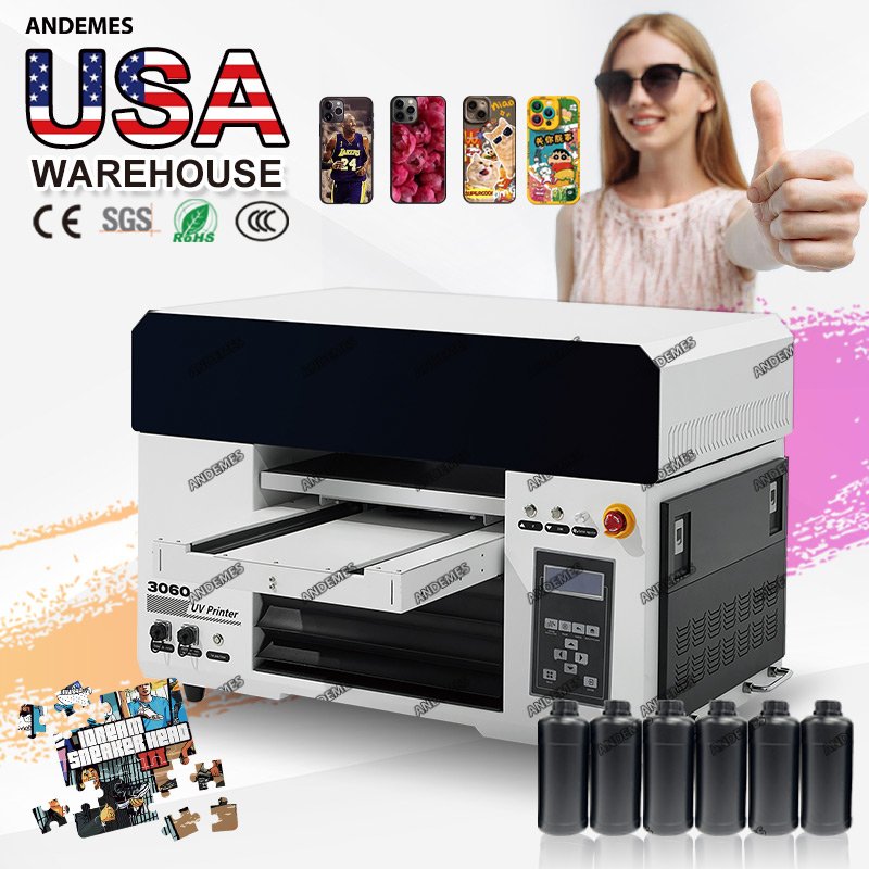 3060 Roll to Roll Andemes A3 UV Flatbed Printer UV DTF Printer Dual Xp600head for Uv Printing Inkjet Printers Multifunctional 55
