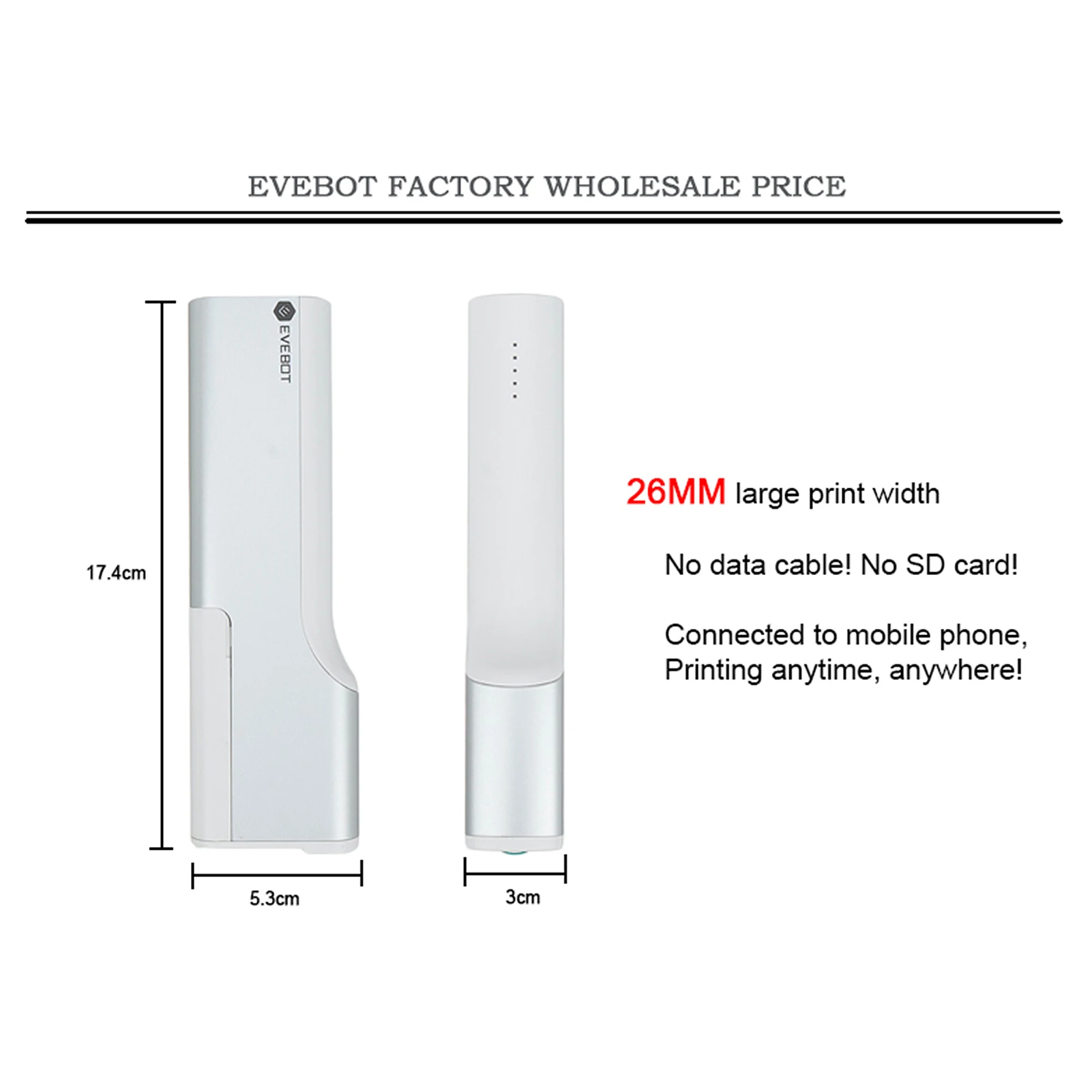 EVEBOT Print Pen Portable Mini Coffee Handheld Food Printer Latte Art Inkjet DIY Patterns Design Edible Logo Kitchen Printer
