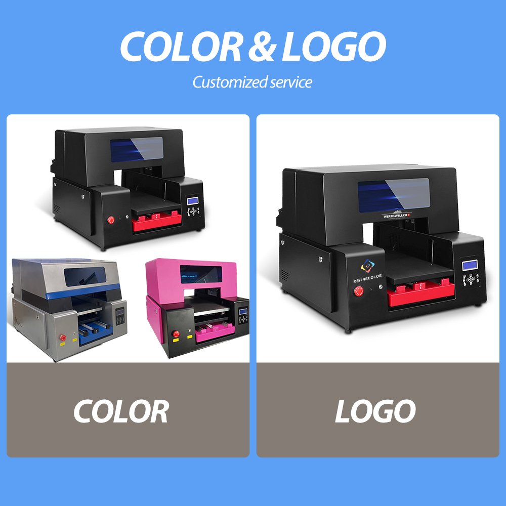 Refinecolor A3 Inkjet Printers 3360 Multifunction Digital Logo Printing Machine for Plastic PVC Cards UV Printer Small