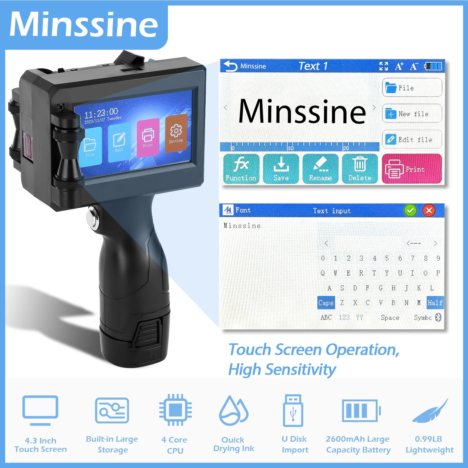portable expiry date handheld inkjet printer