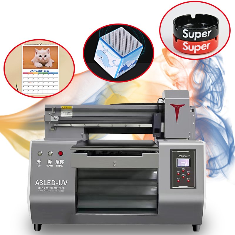 Multi functional UV printer, efficient 3050 UV flatbed printer, printing cup, digital product, watch dial, A3 UV inkjet printer