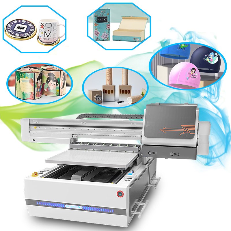 6090UV printer automatic height measurement function acrylic card sleeve insulation bottle power bank pattern printing machine