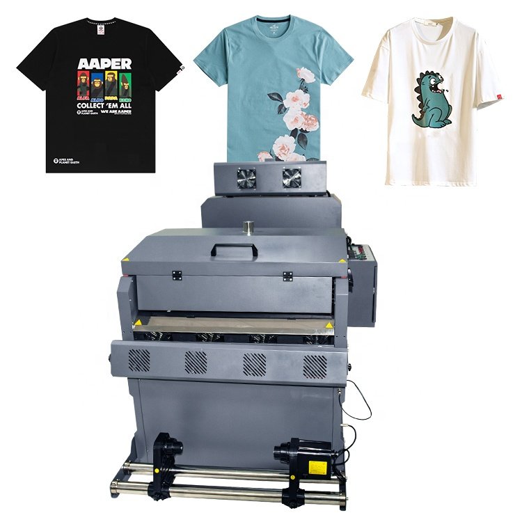DTF New design 60/70cm Heat Transfer PET Film Shake powder machine 2*4720 cotton fabric/PU leather/T shirt No Need To Cut Prin