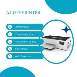 2023 New DIY Digital A4 L805 Inkjet T-shirt Printing Machine Pet film transfer DTF Printer