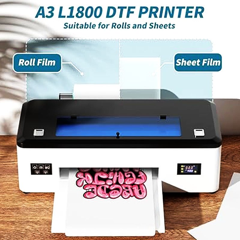 Hot Sell 30cm A3 A4 Dtf Printer Desktop L1800 1390 Printhead Dtf Printer for PET Film T-Shirt Printing