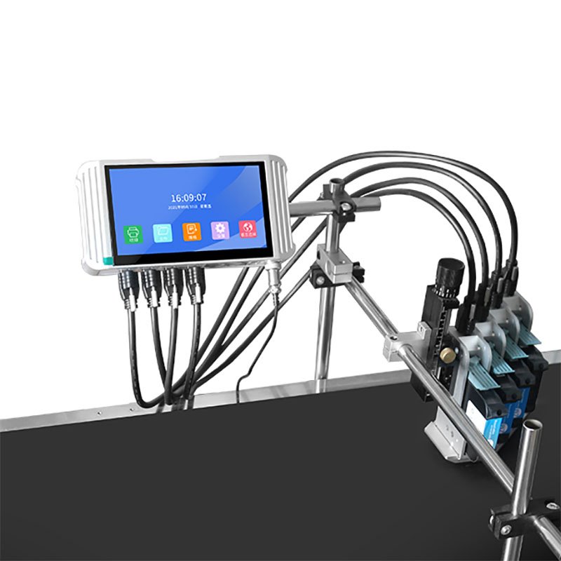 Online inkjet printer with conveyor belt tij printing Qr code printing plastic bag multi-language
