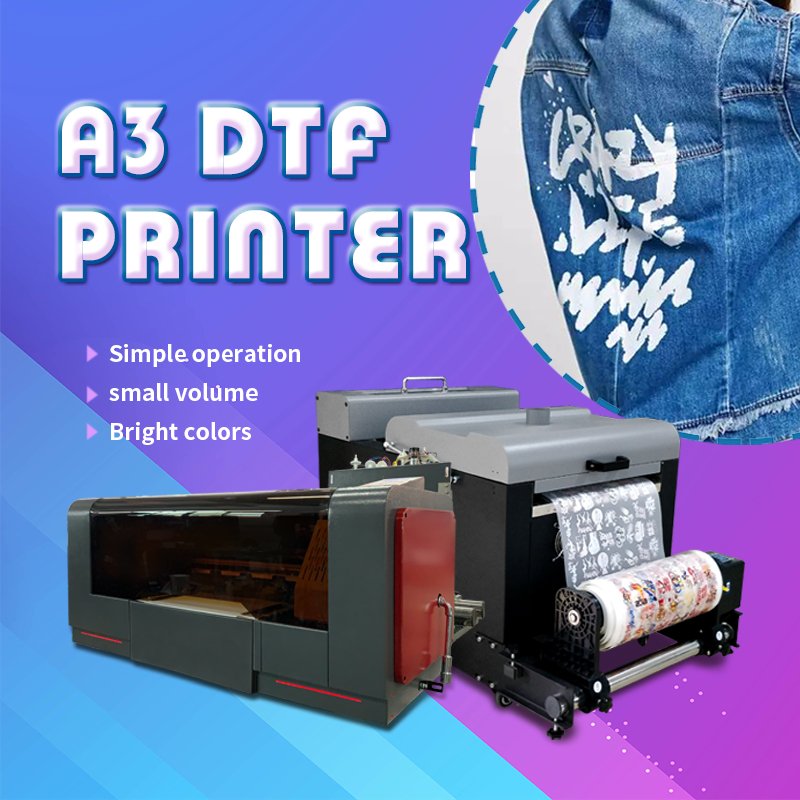 Heat Transfer PET Film DTF Printer Factory Direct Sale for T-shirt Shaking Powder A3 Machine