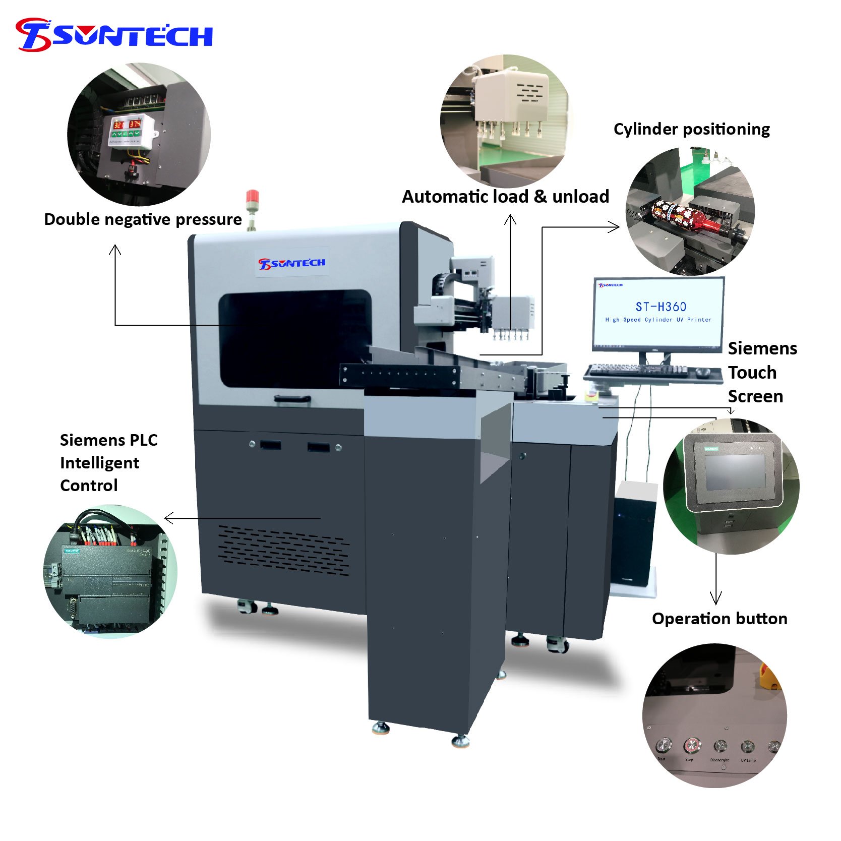 Factory Digital bottle cylinder printer for water bottle cosmetic bottle can 360 stainless tumbler printer