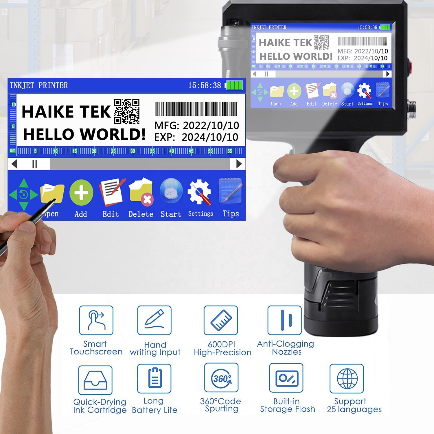 Wholesale Business Packaging Printer For Custom Text On Diverse Surfaces Easily Connect And Print Anywhere