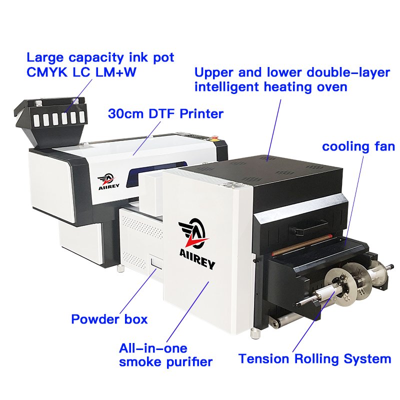 Factory Direct Supply t-shirt Printing machine custom A3 xp600 dtf inkjet printers with Powder shaker