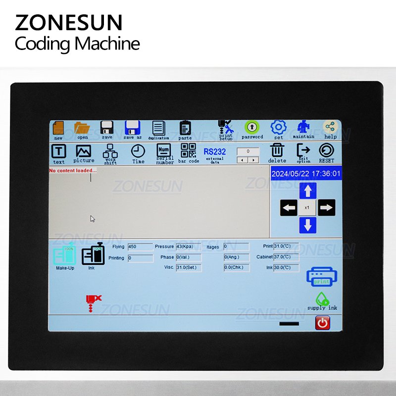 ZONESUN Glass Metal Steel Plastic PVC Carton Batch Number Logo Mark Can Date Coding Inkjet Printer Digital Code Printing Machine