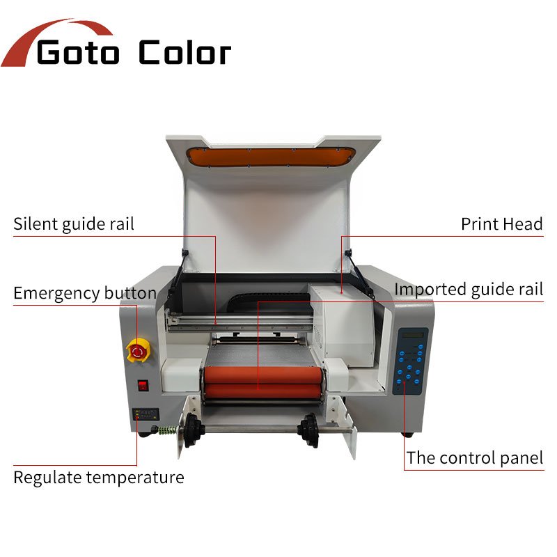 UV DTF Inkjet Printer Digital Multicolor A3 Roll to Roll Laminator Varnish Label AB Film UV DTF Printer Machine for Sticker