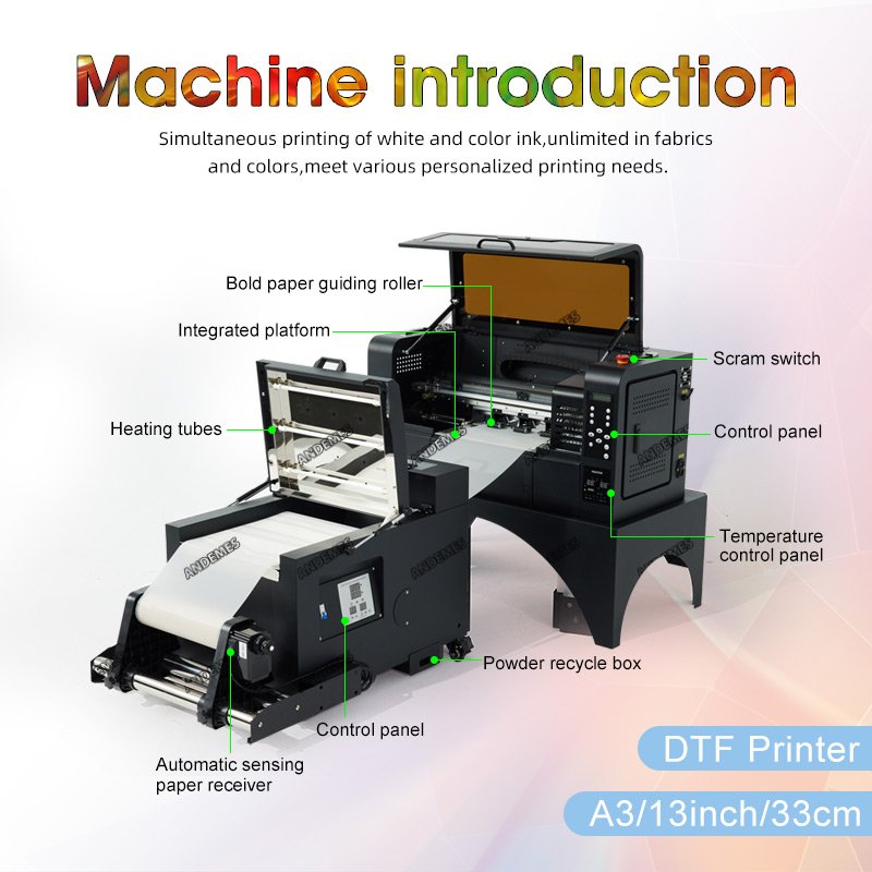 High Quality dual XP600 PrintHead A2 size 42cm DTF Printer t shirt printing machine