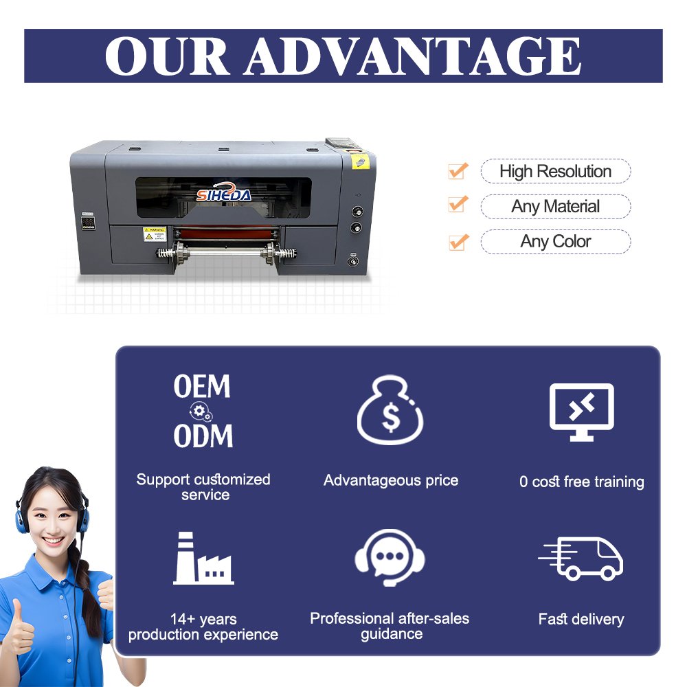 TX800 XP600 Printing and Laminating 2 in1 A3 UV DTF Printer Non Powders for Irregular Products