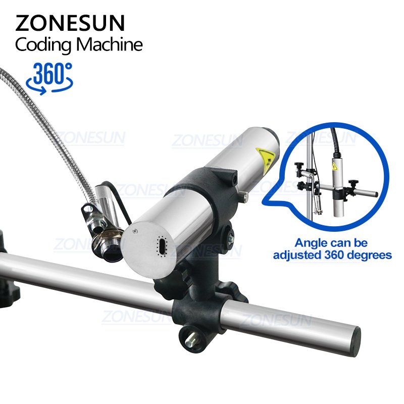 ZONESUN Glass Metal Steel Plastic PVC Carton Batch Number Logo Mark Can Date Coding Inkjet Printer Digital Code Printing Machine